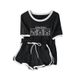 Women's Slim-Fit Sporty Shorts & Contrast Collar T-Shirt Set – Lightweight Summer Outfit With Breathable Fabric_ecoleips.com