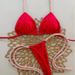 Women's Solid Color Strapless Bikini Two Piece Swimsuit Hot Spring Resort Wear_ecoleips.com