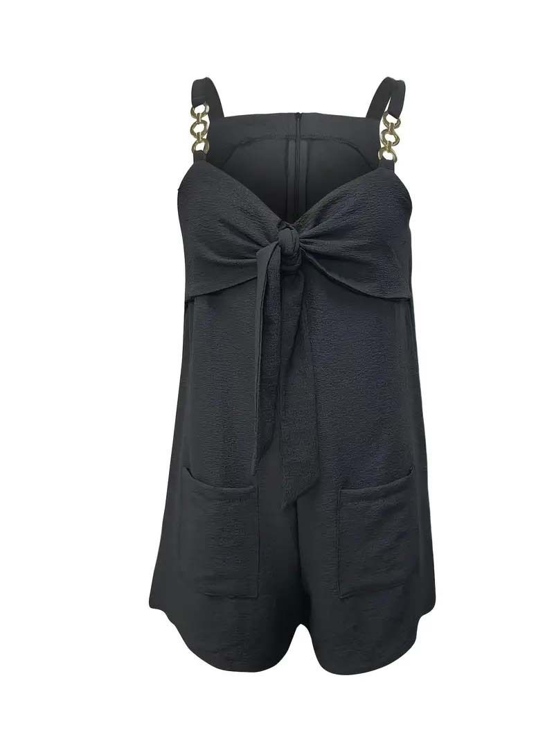 K Women's Casual Fashion Suspender Shorts Jumpsuit Suspender Pants_ecoleips.com