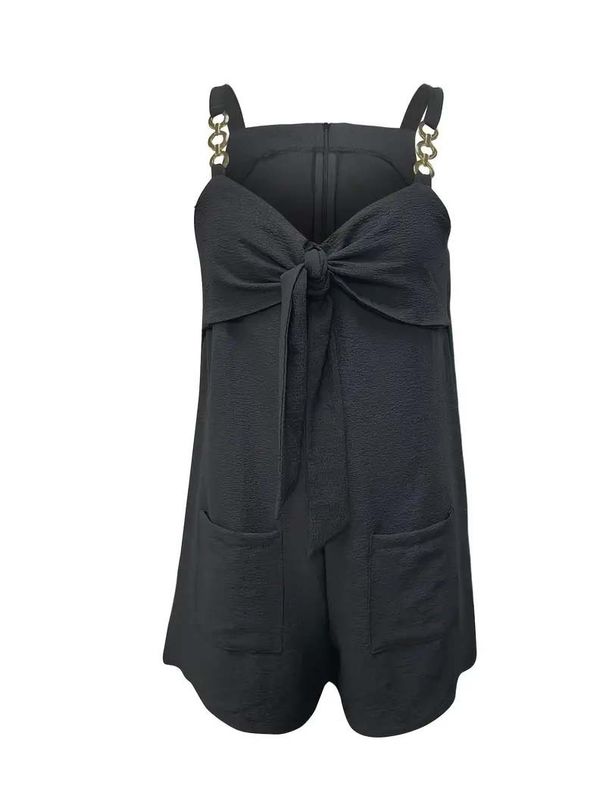 K Women's Casual Fashion Suspender Shorts Jumpsuit Suspender Pants_ecoleips.com