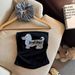 Puppy Embroidered Camisole For Women With Pads, Thai Style Spicy Girl Off-Shoulder Tube Top, Summer Chest Wrap_ecoleips.com