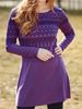 Autumn And Winter New Plush Celebrity Style Printing Long-sleeved Crew Neck Dress Women's Clothing_ecoleips.com