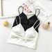 Sexy Bra Satin Women's Short Wireless Crochet Underwear Underlay Undergarments With Anti Glare And Beautiful Back Straps_ecoleips.com