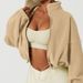 Women’s Clothing Plush Yoga Sports Jacket Women's Double Sided Austrian Fleece Stand Up Collar Top Loose Warm Outdoor Fitness Casual Jacket_ecoleips.com
