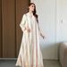 Women's Clothing Embroidered Metallic Stripe Kaftan Dress – Modest Long Sleeve Maxi With Stand Collar & Sequins (S-XL, Elegant Colors)_ecoleips.com
