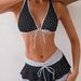 Women's Three Piece Swimsuit Set Polka Dot Print Bikini Strappy Sexy Dress With Cover Up Skirt Style Vacation Wear_ecoleips.com