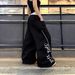 Women's Hip Hop Street Dance Sweatpants Casual Patchwork American Letter Print High Waist Jazz Dance Curved Pants Autumn_ecoleips.com