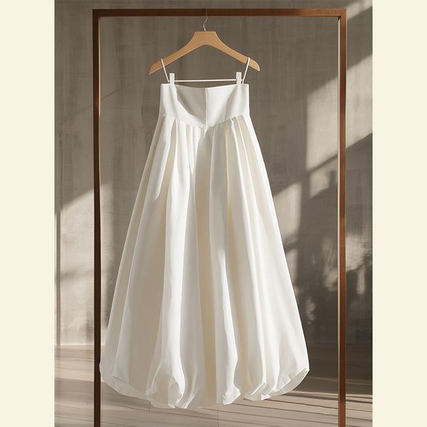Women's Clothing This Year's Popular Pear-Shaped High Waist Slimming Flower Bud Skirt Unique Chic White Skirt Spring_ecoleips.com