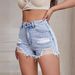 Women's Clothing Fashion Ripped Short Raw Edge Denim Shorts_ecoleips.com