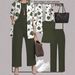 Women's Plus Size Three Piece Set Floral Print Top Solid Color Vest Straight Leg Pants Autumn Fashion Ensemble_ecoleips.com