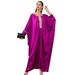 Voya A122 New Women's Model Rose Purple Embroidered Hand-studded Long-sleeve Cape Batwing Shirt_ecoleips.com