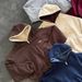 Unisex Retro Y2K Style Reversible Loose Fitting Pullover Hoodie Long Sleeve Casual Solid Color Polyester Sweatshirt_ecoleips.com