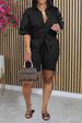 Women's Clothing Fashion Suits Solid Color Shirts And Shorts Short Sleeved Suits_ecoleips.com