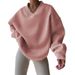 2025 Autumn New European And American Casual Women's Clothing Solid Color Long-sleeved Crew Neck Sweater Loose Large Size Sweatshirt_ecoleips.com