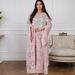 Muslim Dress Women Handcrafted Muslim Abaya Dress With Embroidered Floral Detailing – Elegant Batwing Sleeves (Yellow/Pink)_ecoleips.com