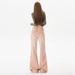 Minghai American Retro Rainbow Pink Jeans For Women, New Low-waist, Trendy, Floor-length, Non-tight-fitting, Slightly_ecoleips.com