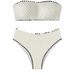 2024 Swimwear New Solid Color European And American Sexy Strapless Bikini Women's Two-Piece Swimsuit High Waist_ecoleips.com