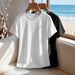 Women's Clothing Women's Casual Round Neck Short Sleeve T-Shirt Style Plain Sports Top Solid Color Loose Two Piece Set_ecoleips.com