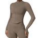 Women’s Clothing Stand Collar Zipper Long Sleeve Yoga Jacket Women Tight Quick Drying Yoga Clothing Outdoor Fitness Sports Tops_ecoleips.com