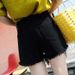 2025s Women's Jeans Summer 2025 New Korean Style Loose Ripped High Waist Slimming Versatile Black A-line Frayed Hot Pants_ecoleips.com