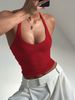 Dulzura Halter Sleeveless Backless Slim Crop Top Women'S Solid Sexy Casual Y2K Top Party Club Streetwear Summer Outfit Wholesale_ecoleips.com