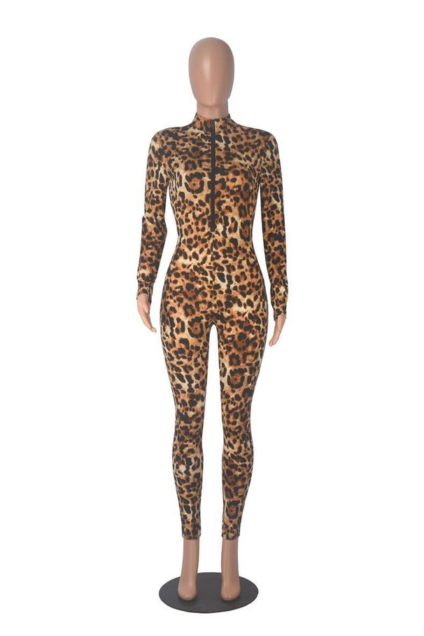 K New Round Neck Long Sleeved Printed Jumpsuit For Fashionable Women's Nightclubwear_ecoleips.com