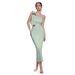 Elegant Strapless Bow Single Shoulder Evening Dress For Women, Formal Party Gown With High Waist, Mid-Length Flowy Skirt, Perfect For Banquet_ecoleips.com