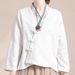 A Casual, Loose And Artistic Spring And Autumn Blouse For Women With A Chinese-Style Retro Front, Embroidered Buttons, C_ecoleips.com