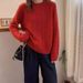 girl New Winter Solid Color Twisted Women's Sweater Daily Versatile Warm Knitted Long Sleeve Round Neck Pullover Top_ecoleips.com