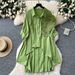 Women's Korean Dongdaemun Style Casual Shirt Relaxed Vibe Three Dimensional Floral Design Irregular Loose Batwing Sleeves_ecoleips.com