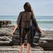 Women's Hand-Crochet Beach Cover-Up Set - Grid Bikini & Skirt With UPF Protection, Bohemian Style_ecoleips.com