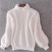 Oversized Lantern Sleeve Sweater – Women’s Mock Neck Acrylic Knit In 12 Colors (Korean-Inspired)_ecoleips.com