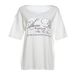 Summer Women's Off-Shoulder T-Shirt Letter Print American Street Style Loose Fit Short Sleeve Top_ecoleips.com