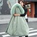 Women's Winter Parka Coat With Faux Fur Hood, Thickened Down Alternative Jacket, Oversized Casual Long Coat For Cold Weather_ecoleips.com