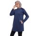 Arabic Muslim Women's Hui Ethnic Sports Top Solid Color Sweatshirt Y025_ecoleips.com