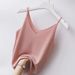 Plus Size Camisole Vest For Women, V-Neck Ice Silk Sexy Short Ribbed Knit Versatile HyunA Style Top_ecoleips.com