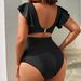 Aria Basics European And American Bikini New Sexy Set One-Piece Solid Color Cross-Border Multi-Color Hot-Selling Plus Size_ecoleips.com