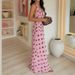 Women's Elegant V Neck Polka Dot Dress American Style Backless Halter Neck Spring New Arrivals_ecoleips.com