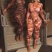 Women's Clothing Floral Pattern Two Piece Set Sexy Hot Girl Style Round Neck Top And Tight Fitting Pants Casual Comfortable Spring Summer Autumn_ecoleips.com