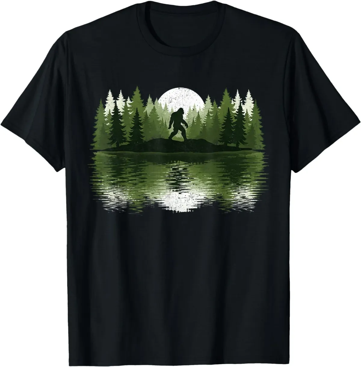 Women's T-Shirts Bigfoot Walking Forest Sasquatch Woods Parks Men Women T-Shirt_ecoleips.com