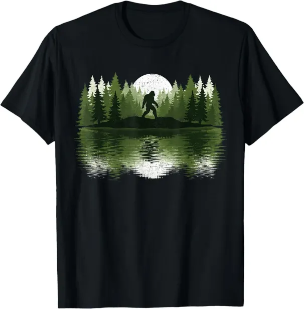 Women's T-Shirts Bigfoot Walking Forest Sasquatch Woods Parks Men Women T-Shirt_ecoleips.com