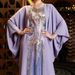 Women's Clothing Purple Fantasy Sequin Embroidered Cape Bat Shirt Spot Abaya Robe_ecoleips.com