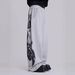 Personalized Printed Frayed Hem Trousers Fashionable Loose Wide Leg Casual Trousers for Men And Women Trendy Brand Cross Border American Style_ecoleips.com
