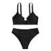 Women's Sexy Ring-Detail Bikini Set - Multi-Color European & American Style Split Swimsuit For Beach & Pool_ecoleips.com