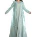 Women's Clothing Modest Abaya Dress Elegant Muslim Party Dress – Mint Green Lace-Trimmed Jalabiya With Metallic Accents (S/M/L/XL/XXL)_ecoleips.com
