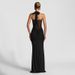 Summer New Women's Halter Neck See through Mesh Splicing Dress Solid Color Tie European American Export 2026_ecoleips.com