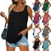2026 New Wish European And American Hot Summer Sleeveless Square Neck Solid Color Tank Top T-Shirt Cross-Border_ecoleips.com