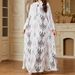 Muslim Dress Women Elegant Cross-Cultural Muslim Robe – Eastern Inspired Printed Long Dress_ecoleips.com