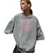 Hirsionsan Acid Washed T-Shirt Women, Vintage Cotton Streetwear, Soft Mineral T-Shirt, Loose Fit For Girls, Pink_ecoleips.com