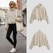 Women’s Polka Dot Fleece Jacket – Trendy Cropped & Relaxed Fit For Casual Chic_ecoleips.com